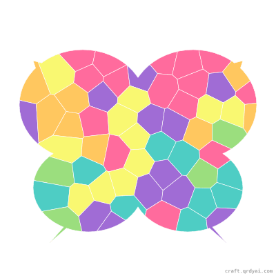Pastel butterfly mosaic sticker template — finished art preview