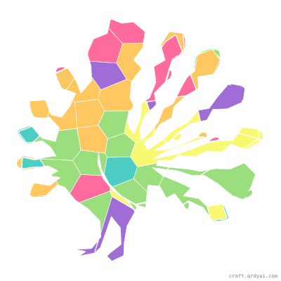 Peacock mosaic sticker template — finished art preview