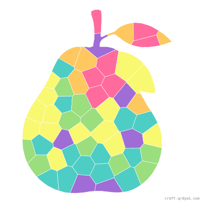 Pear mosaic sticker template — finished art preview