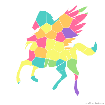 Pegasus mosaic sticker template — finished art preview