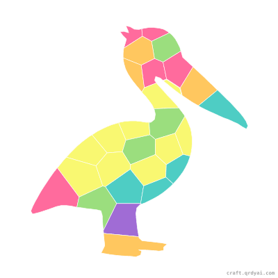 Pelican mosaic sticker template — finished art preview