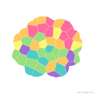 Peony mosaic sticker template — finished art preview