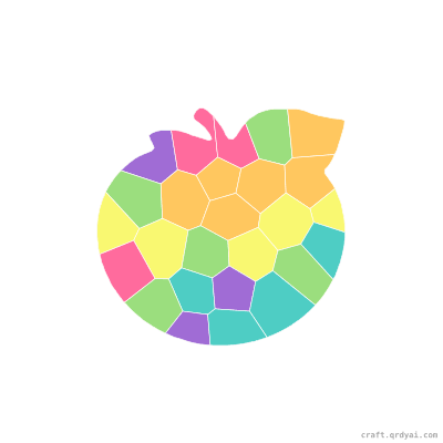 Persimmon mosaic sticker template — finished art preview