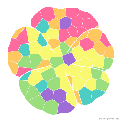 Petunia mosaic sticker template — finished art preview