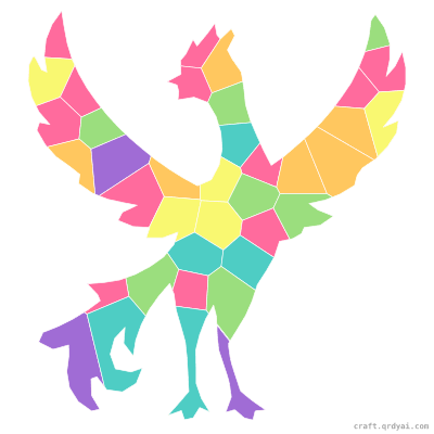 Phoenix mosaic sticker template — finished art preview