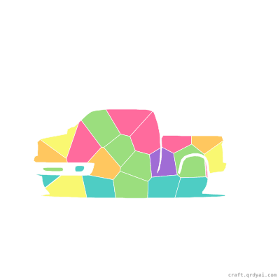 Pickup Truck mosaic sticker template — finished art preview