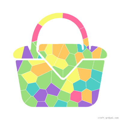 Picnic Basket mosaic sticker template — finished art preview