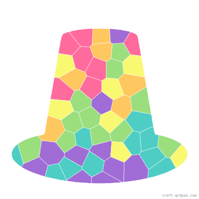 Pilgrim Hat mosaic sticker template — finished art preview