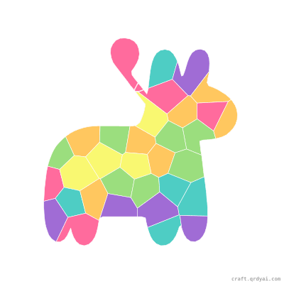 Piñata mosaic sticker template — finished art preview