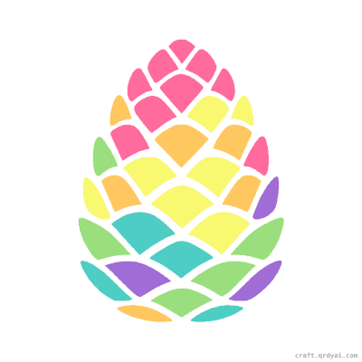 Pine Cone mosaic sticker template — finished art preview