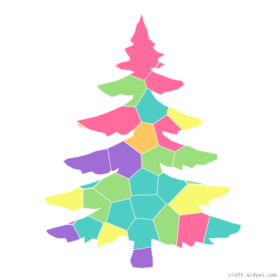 Pine Tree mosaic sticker template — finished art preview