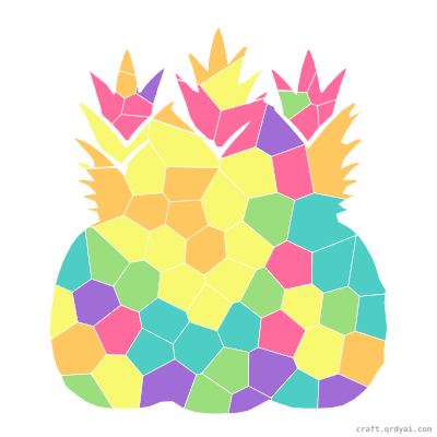 Pineapple mosaic sticker template — finished art preview