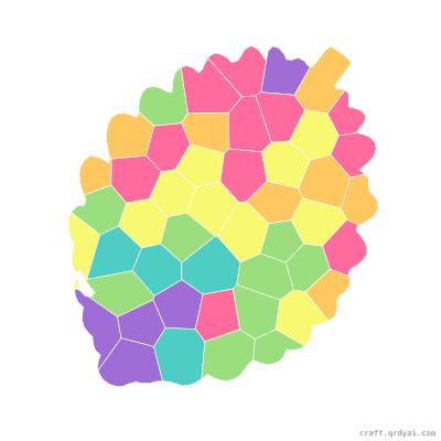 Pinecone mosaic sticker template — finished art preview