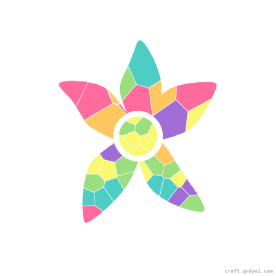Pinwheel mosaic sticker template — finished art preview