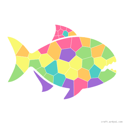 Piranha mosaic sticker template — finished art preview