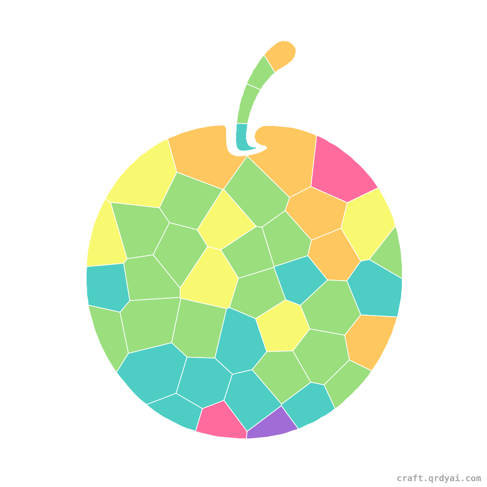 Plum mosaic sticker template — finished art