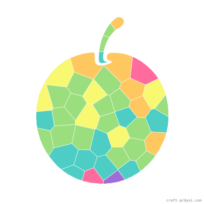 Plum mosaic sticker template — finished art preview