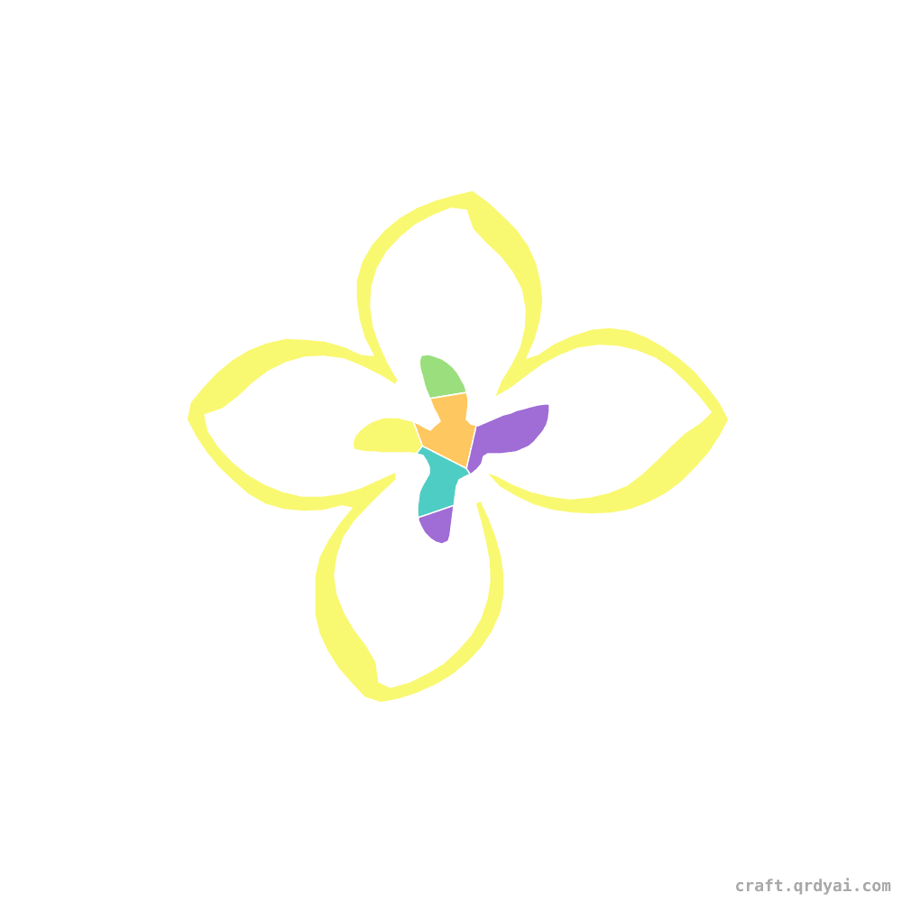 Plumeria mosaic sticker template — finished art