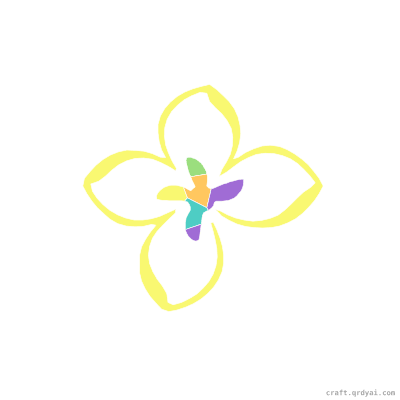 Plumeria mosaic sticker template — finished art preview
