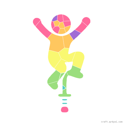 Pogo Stick mosaic sticker template — finished art preview