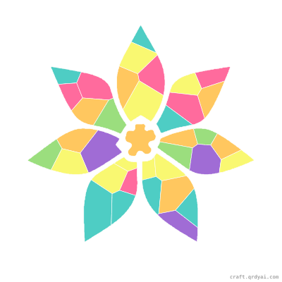 Poinsettia mosaic sticker template — finished art preview