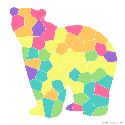 Polar Bear mosaic sticker template — finished art preview