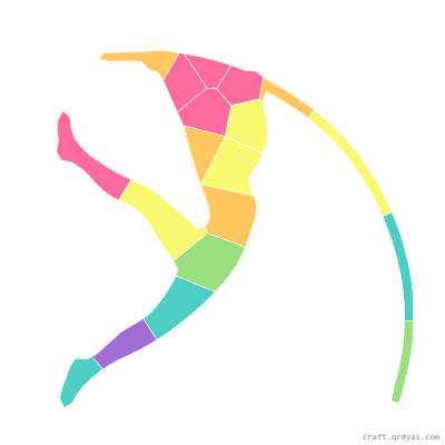 Pole Vault mosaic sticker template — finished art preview