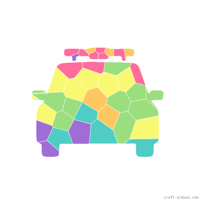 Police Car mosaic sticker template — finished art preview