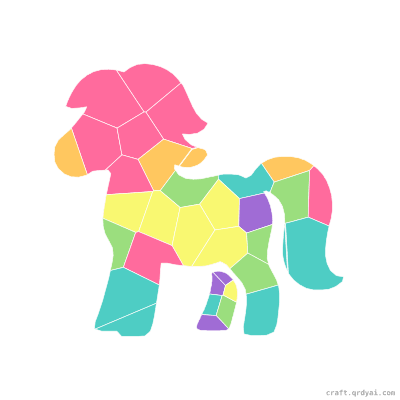 Pony mosaic sticker template — finished art preview