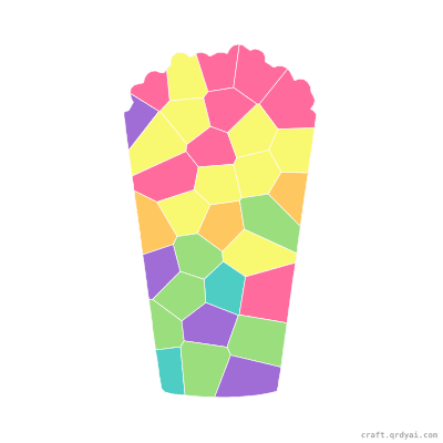 Popcorn Bucket mosaic sticker template — finished art preview