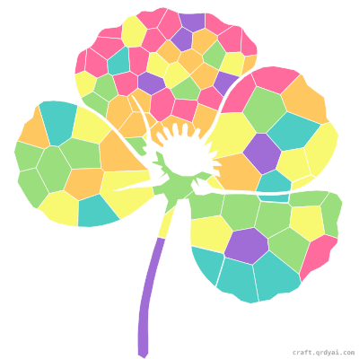 Poppy mosaic sticker template — finished art preview