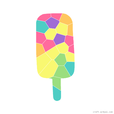 Popsicle mosaic sticker template — finished art preview