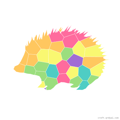 Porcupine mosaic sticker template — finished art preview
