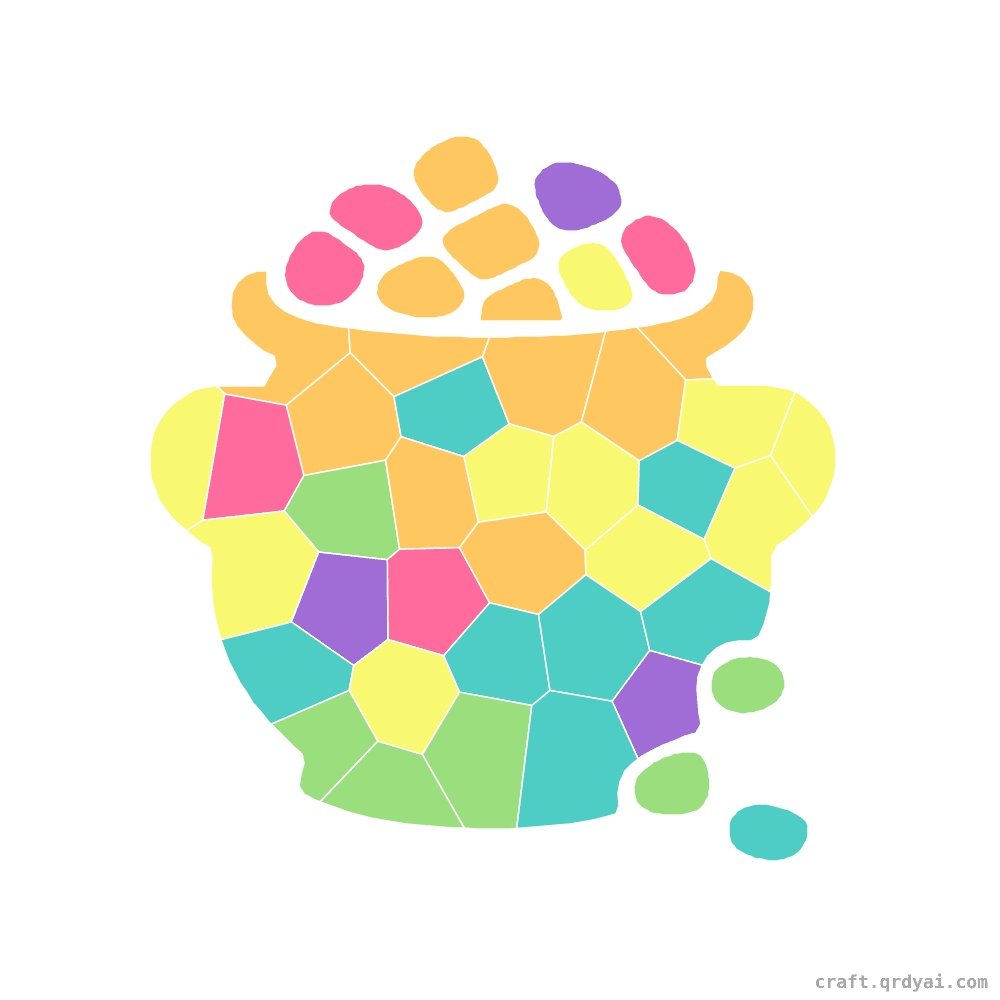 Pot of Gold mosaic sticker template — finished art