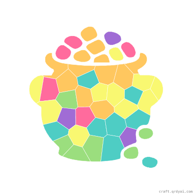 Pot of Gold mosaic sticker template — finished art preview