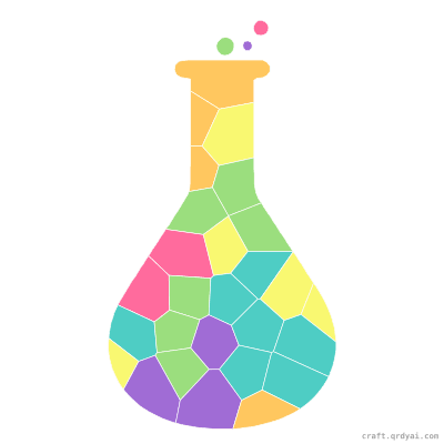 Potion Bottle mosaic sticker template — finished art preview