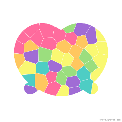 Pretzel mosaic sticker template — finished art preview