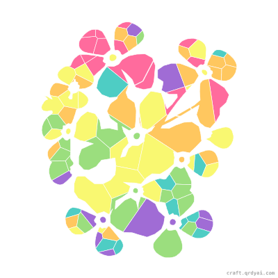Primrose mosaic sticker template — finished art preview