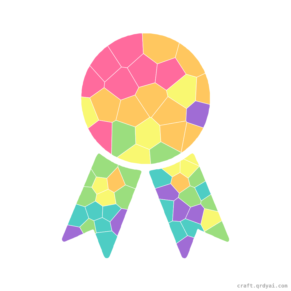 Prize Ribbon mosaic sticker template — finished art