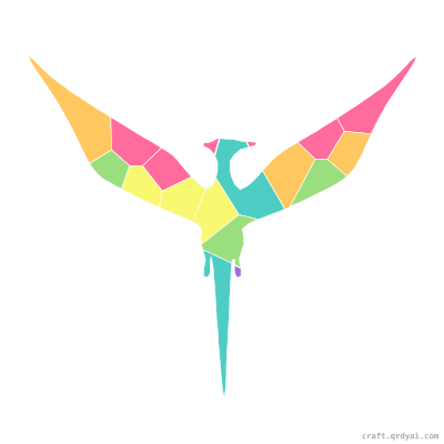 Pterodactyl mosaic sticker template — finished art preview