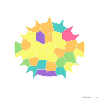 Pufferfish mosaic sticker template — finished art preview