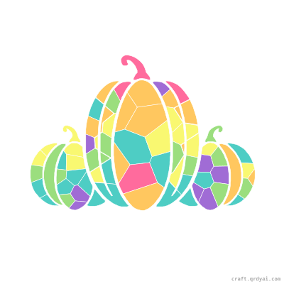 Pumpkin Patch mosaic sticker template — finished art preview