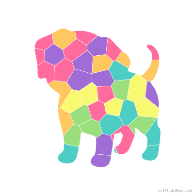 Puppy mosaic sticker template — finished art preview