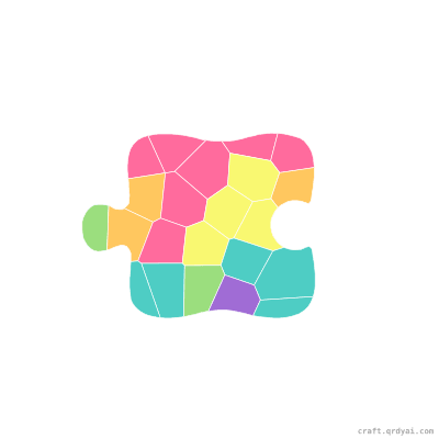Puzzle Piece mosaic sticker template — finished art preview