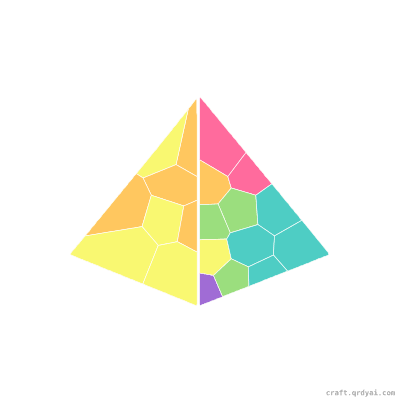 Pyramid mosaic sticker template — finished art preview