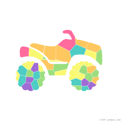 Quad Bike mosaic sticker template — finished art preview
