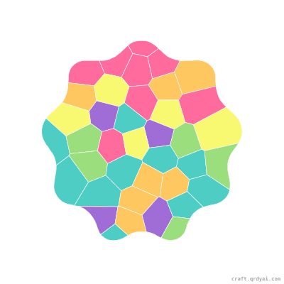 Quasar mosaic sticker template — finished art preview