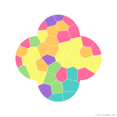 Quatrefoil mosaic sticker template — finished art preview