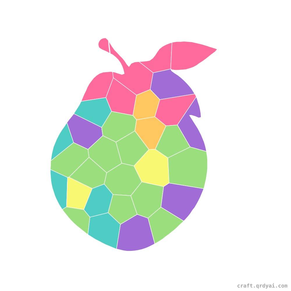 Quince mosaic sticker template — finished art