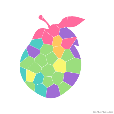 Quince mosaic sticker template — finished art preview